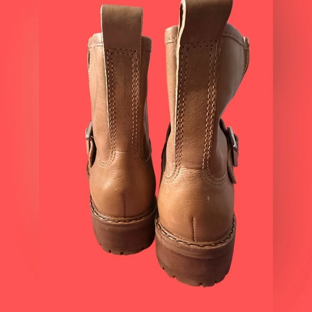 NEW Lucky Brand Women's Kenadie Ankle Riding Boot Brown Leather Size 7.5